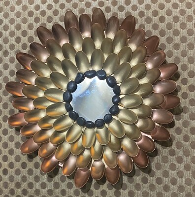 Gold and Rose Gold Flower Mirror - image1